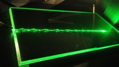 ray projected through flat wedge