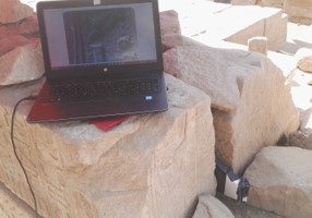 wedge camera inserted into crevice